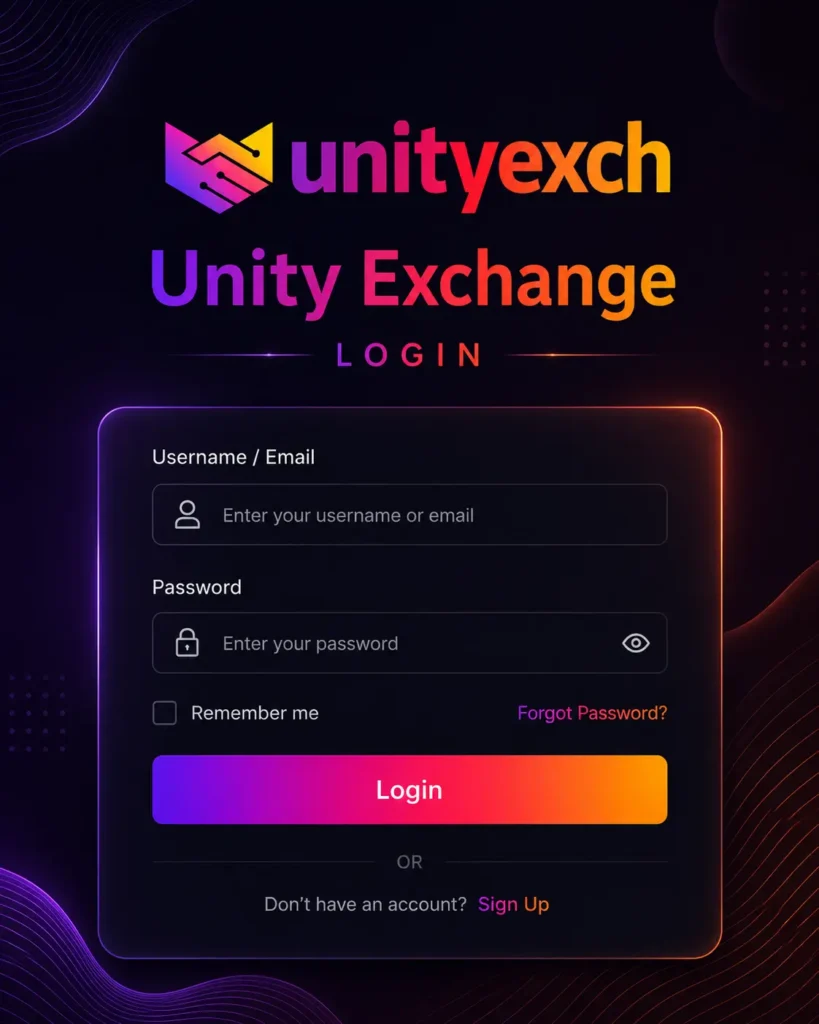 Unity Exchange Login